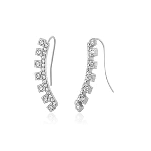 Ohrringe gebogen mit Steinchen Silber Ohrringe gebogen mit Steinchen Silber