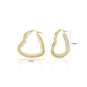 Ohrringe großes Herz Steine Gold Ohrringe großes Herz Steine Gold