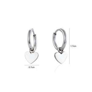 Ohrringe hängende Herz Silber Ohrringe hängende Herz Silber