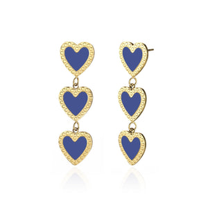 Ohrringe hängende Herzen blau Ohrringe hängende Herzen blau