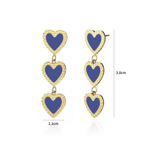 Ohrringe hängende Herzen blau Ohrringe hängende Herzen blau