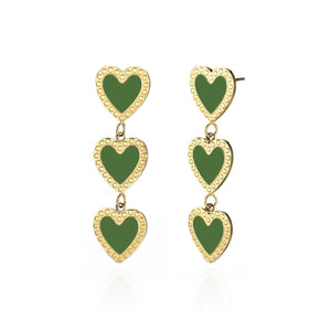 Ohrringe hängende Herzen grün Ohrringe hängende Herzen grün