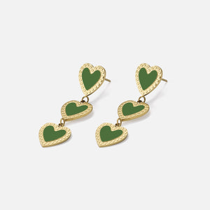 Ohrringe hängende Herzen grün Ohrringe hängende Herzen grün