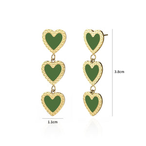 Ohrringe hängende Herzen grün Ohrringe hängende Herzen grün