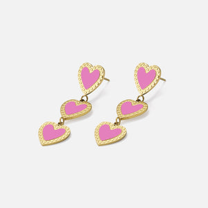 Ohrringe hängende Herzen rosa Ohrringe hängende Herzen rosa