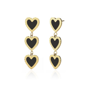 Ohrringe hängende Herzen schwarz Ohrringe hängende Herzen schwarz
