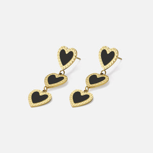 Ohrringe hängende Herzen schwarz Ohrringe hängende Herzen schwarz