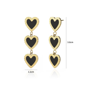 Ohrringe hängende Herzen schwarz Ohrringe hängende Herzen schwarz
