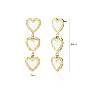 Ohrringe hängende Herzen weiß Ohrringe hängende Herzen weiß
