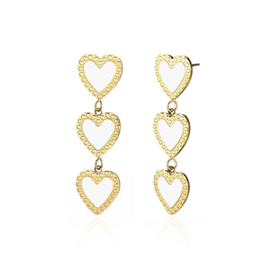 Ohrringe hängende Herzen weiß Ohrringe hängende Herzen weiß