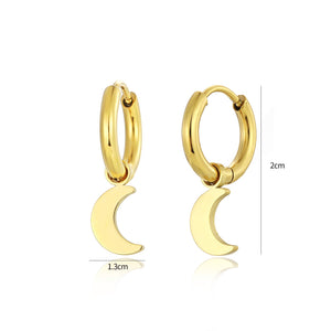Ohrringe hängendem Mond Gold Ohrringe hängendem Mond Gold