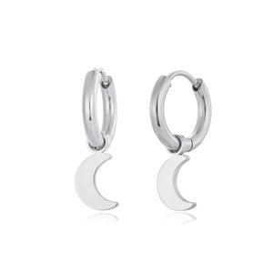 Ohrringe hängendem Mond Silber Ohrringe hängendem Mond Silber