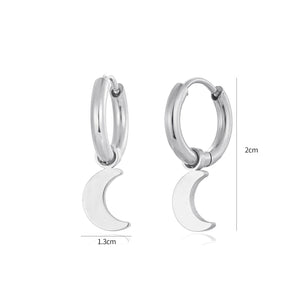 Ohrringe hängendem Mond Silber Ohrringe hängendem Mond Silber