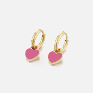 Ohrringe Herz Gold/rosa Ohrringe Herz Gold/rosa