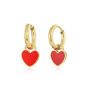 Ohrringe Herz Gold/rot Ohrringe Herz Gold/rot
