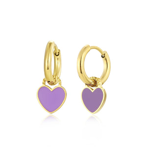 Ohrringe Herz Lila Gold Ohrringe Herz Lila Gold