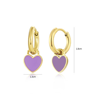 Ohrringe Herz Lila Gold Ohrringe Herz Lila Gold