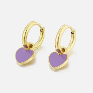 Ohrringe Herz Lila Gold Ohrringe Herz Lila Gold