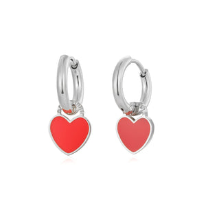 Ohrringe Herz Silber Rot Ohrringe Herz Silber Rot