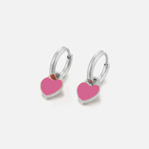 Ohrringe Herz Silber/rosa Ohrringe Herz Silber/rosa