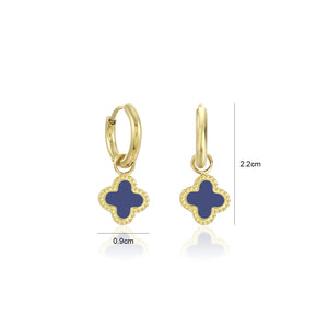 Ohrringe Kleeblatt Gold/blau Ohrringe Kleeblatt Gold/blau