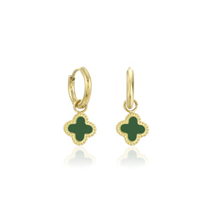 Ohrringe Kleeblatt Gold/grün Ohrringe Kleeblatt Gold/grün