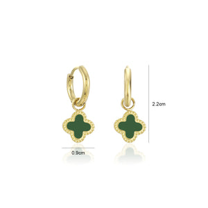 Ohrringe Kleeblatt Gold/grün Ohrringe Kleeblatt Gold/grün