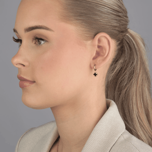 Ohrringe Kleeblatt Gold/schwarz Ohrringe Kleeblatt Gold/schwarz