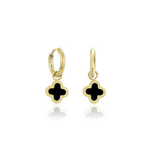 Ohrringe Kleeblatt Gold/schwarz Ohrringe Kleeblatt Gold/schwarz
