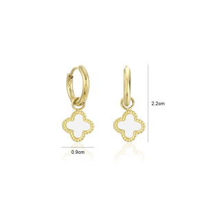 Ohrringe Kleeblatt Gold/weiß Ohrringe Kleeblatt Gold/weiß