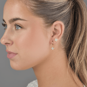 Ohrringe Kleeblatt mit Strass Gold Ohrringe Kleeblatt mit Strass Gold