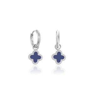 Ohrringe Kleeblatt Silber/blau Ohrringe Kleeblatt Silber/blau