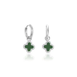 Ohrringe Kleeblatt Silber/grün Ohrringe Kleeblatt Silber/grün
