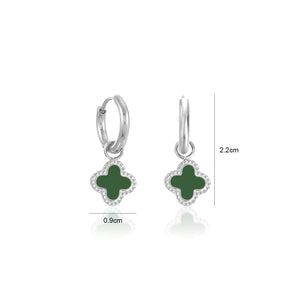 Ohrringe Kleeblatt Silber/grün Ohrringe Kleeblatt Silber/grün