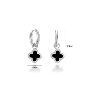 Ohrringe Kleeblatt Silber/schwarz Ohrringe Kleeblatt Silber/schwarz