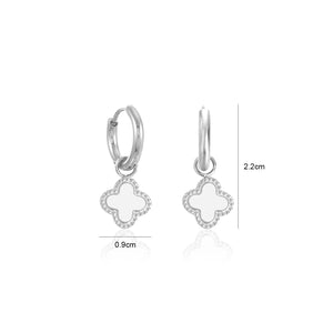 Ohrringe Kleeblatt Silber/weiß Ohrringe Kleeblatt Silber/weiß