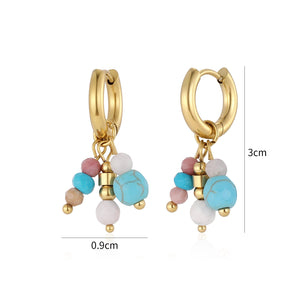 Ohrringe mit blauen Perlen Gold Ohrringe mit blauen Perlen Gold