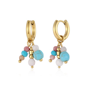 Ohrringe mit blauen Perlen Gold Ohrringe mit blauen Perlen Gold