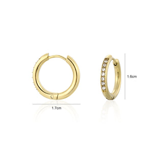 Ohrringe mit Steinchen Gold/weiß Ohrringe mit Steinchen Gold/weiß