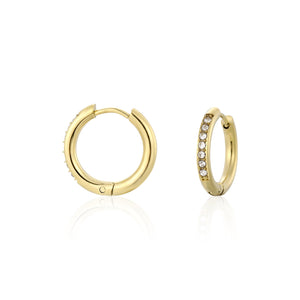 Ohrringe mit Steinchen Gold/weiß Ohrringe mit Steinchen Gold/weiß