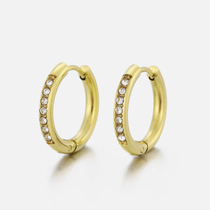 Ohrringe mit Steinchen Gold/weiß Ohrringe mit Steinchen Gold/weiß