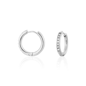 Ohrringe mit Steinchen Silber/weiß Ohrringe mit Steinchen Silber/weiß