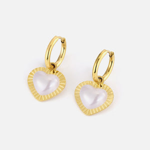 Ohrringe Perle Herz Gold Ohrringe Perle Herz Gold