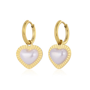 Ohrringe Perle Herz Gold Ohrringe Perle Herz Gold