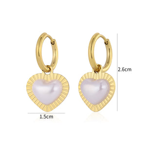 Ohrringe Perle Herz Gold Ohrringe Perle Herz Gold