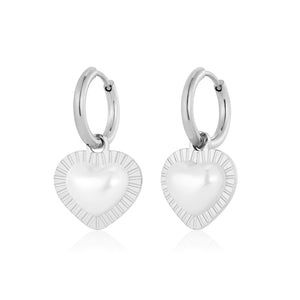 Ohrringe Perle Herz Silber Ohrringe Perle Herz Silber