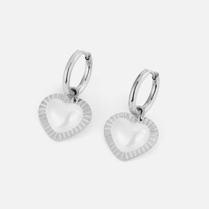Ohrringe Perle Herz Silber Ohrringe Perle Herz Silber