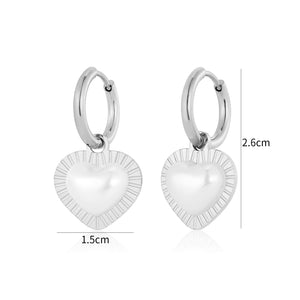 Ohrringe Perle Herz Silber Ohrringe Perle Herz Silber