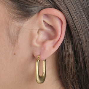 Ohrringe rechteckig gestreift Gold Ohrringe rechteckig gestreift Gold