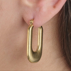 Ohrringe rechteckig gestreift Gold Ohrringe rechteckig gestreift Gold